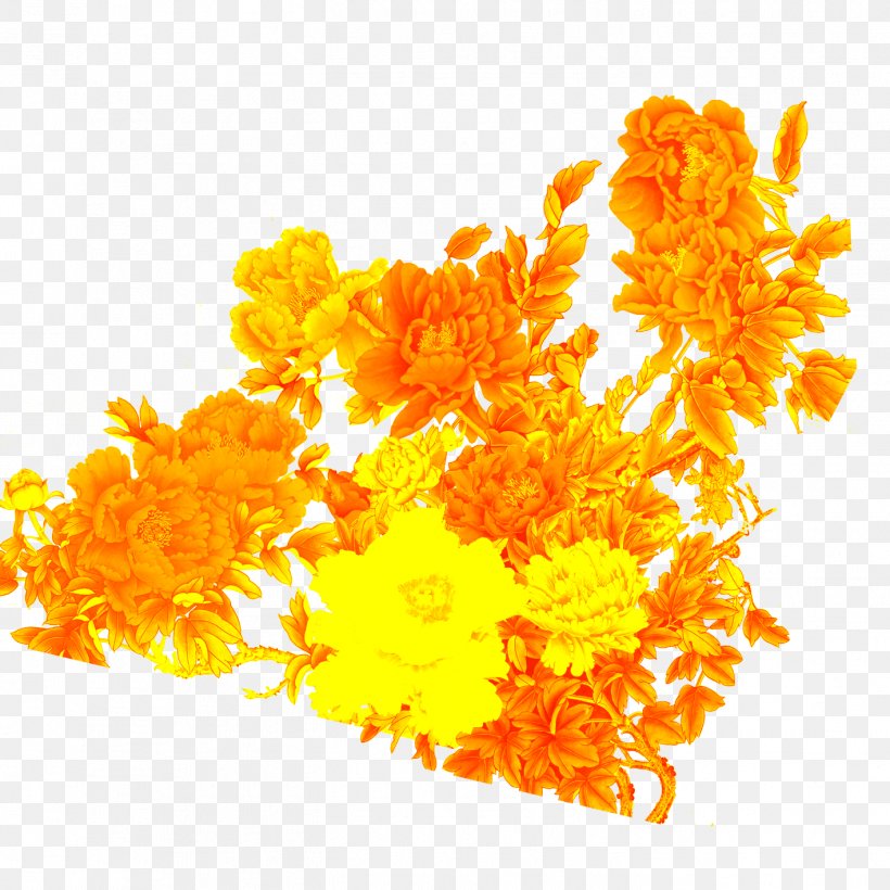 Moutan Peony Yellow Clip Art, PNG, 1417x1417px, Moutan Peony, Floral Design, Flower, Gold, Orange Download Free