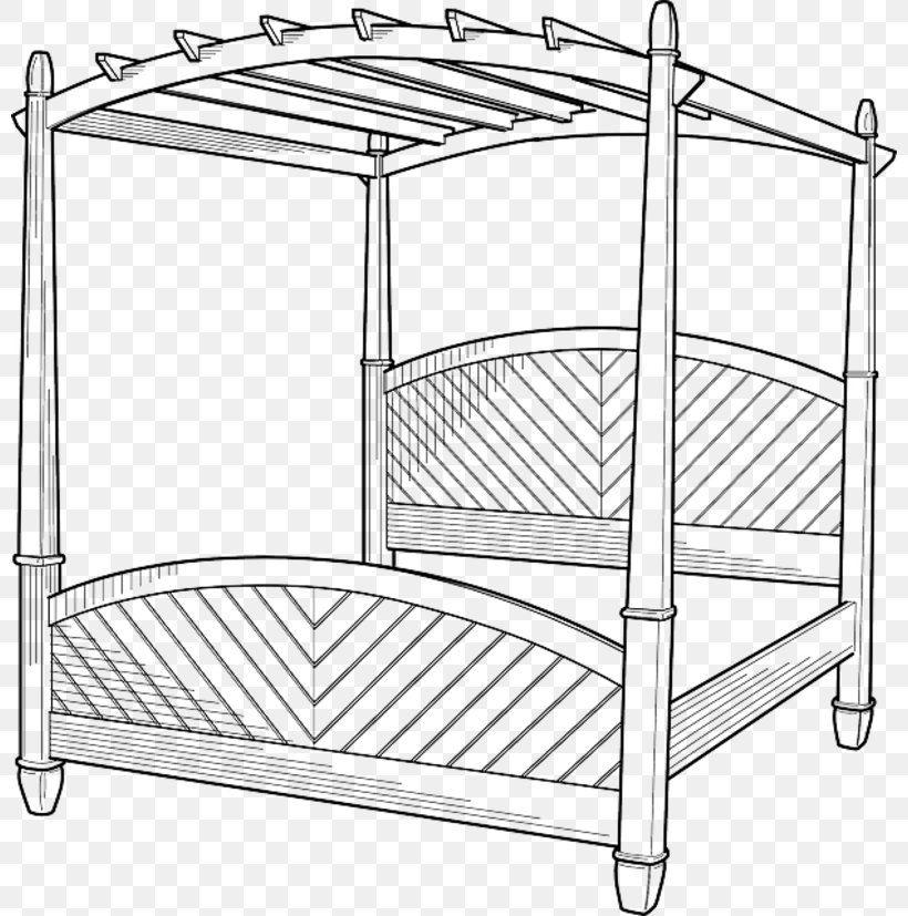 Clip Art Four-poster Bed Vector Graphics Openclipart, PNG, 800x827px, Fourposter Bed, Area, Bed, Bed Frame, Bedding Download Free