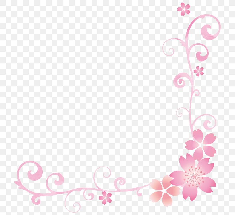 Pink Cherry Blossom Corner., PNG, 750x750px, Floral Design, Art, Cherry Blossom, Computer Font, Design Review Download Free