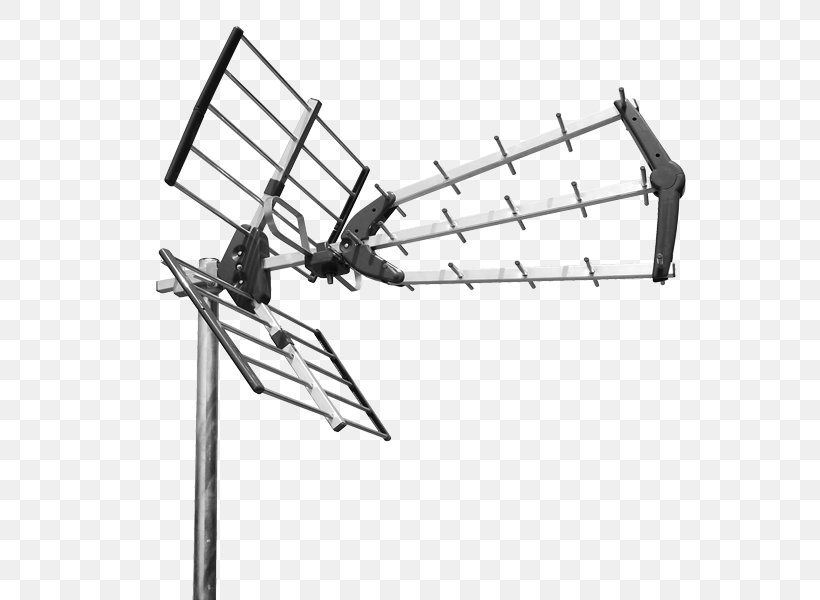 Television Antenna Aerials Radio Frequency Directional Antenna Wireless, PNG, 600x600px, Television Antenna, Aerials, Antenna, Antenna Accessory, Black And White Download Free