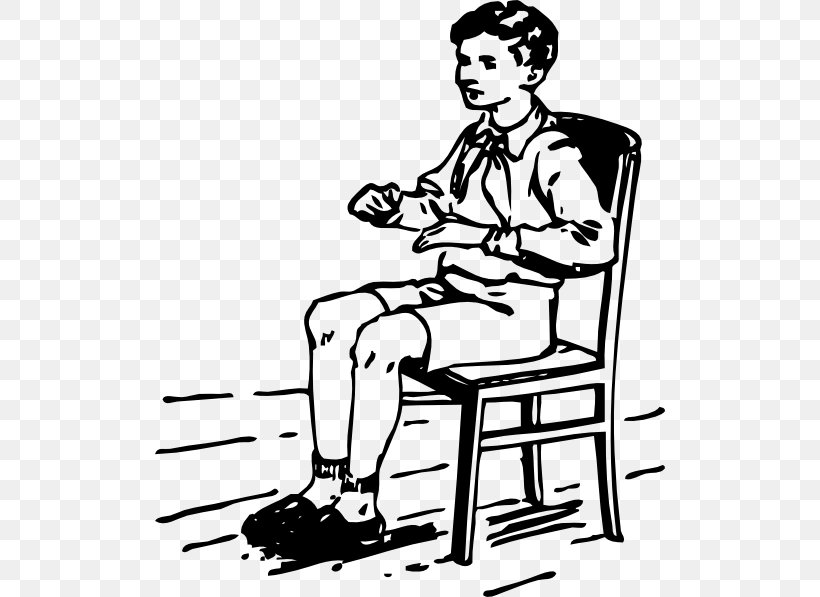 Chair Sitting Clip Art, PNG, 510x597px, Chair, Area, Art, Black And White, Boy Download Free