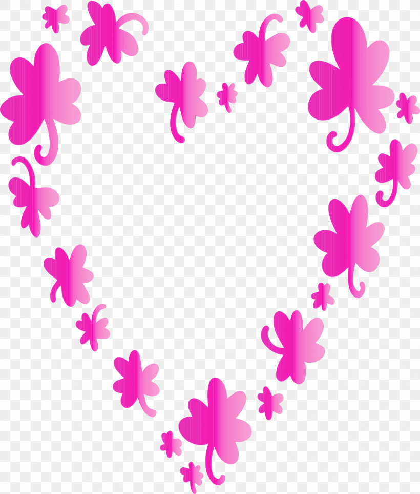 Pink Heart Pedicel Magenta Plant, PNG, 2553x2999px,  Download Free