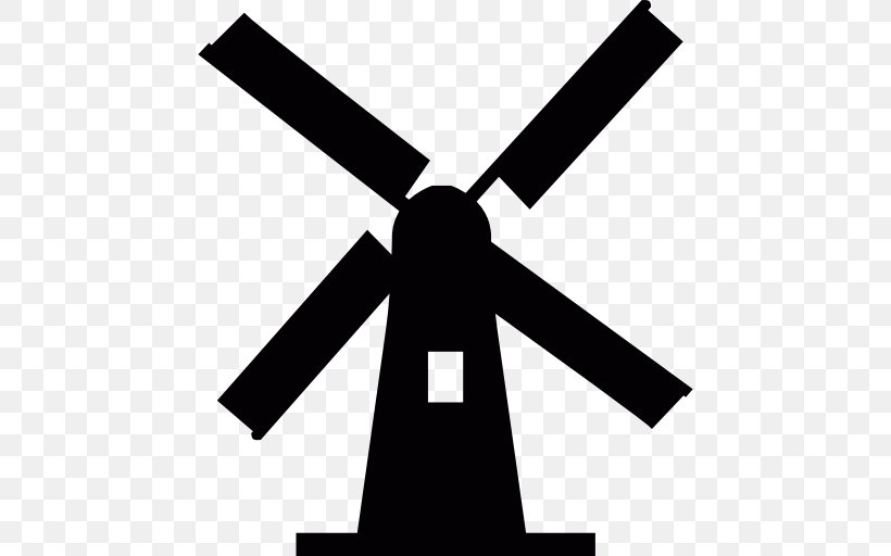 Windmill Clip Art, PNG, 512x512px, Windmill, Black And White, Brand, Electricity, Monochrome Download Free