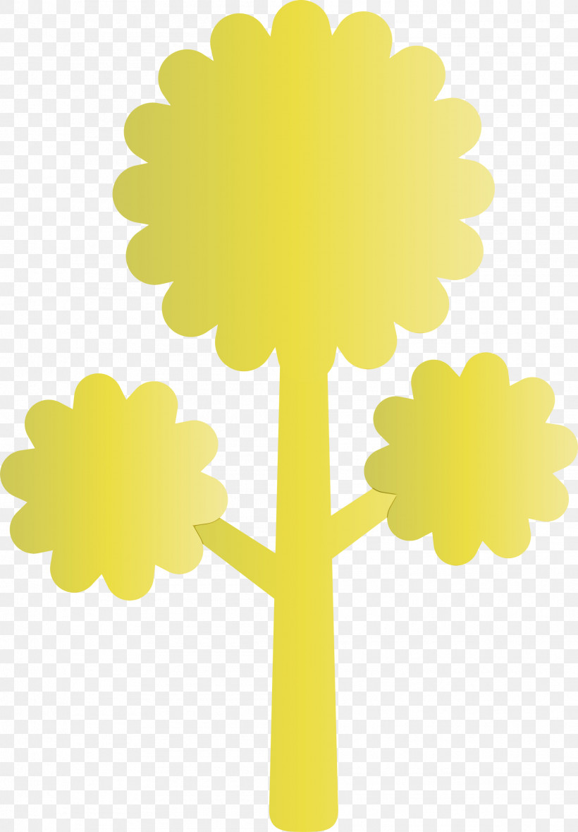Yellow Tree Plant Symbol, PNG, 2086x3000px, Abstract Tree, Cartoon Tree, Paint, Plant, Symbol Download Free