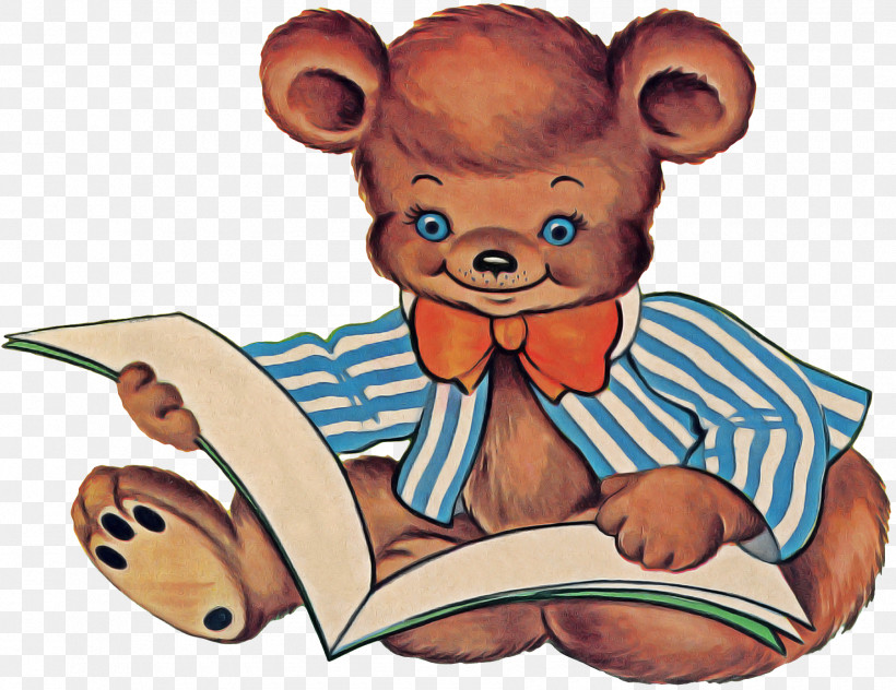 Teddy Bear, PNG, 1800x1389px, Cartoon, Reading, Teddy Bear Download Free