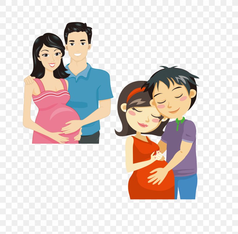 Cartoon Pregnancy Couple Clip Art, PNG, 1214x1197px, Watercolor, Cartoon, Flower, Frame, Heart Download Free