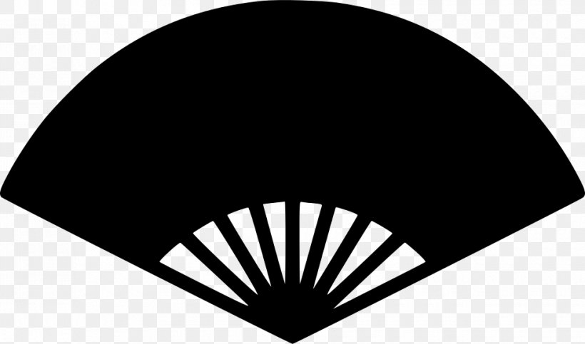 Black Hand Fan Silhouette White Line, PNG, 980x578px, Black, Black And White, Black M, Fan, Hand Fan Download Free