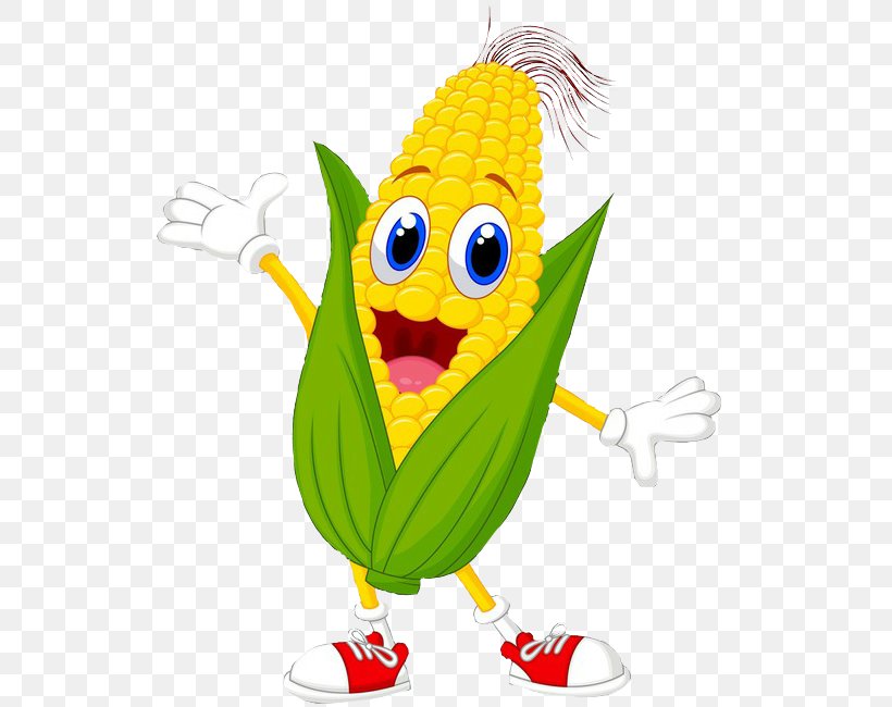 Corn On The Cob Maize Sweet Corn Cartoon, PNG, 549x650px, Corn On The Cob, Beak, Cartoon, Character, Commodity Download Free