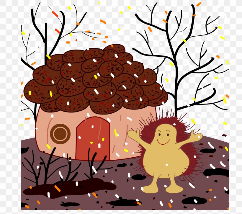 Hedgehog Cartoon Illustration, PNG, 2358x2085px, Hedgehog, Art, Cartoon, Chocolate, Chocolate Cake Download Free