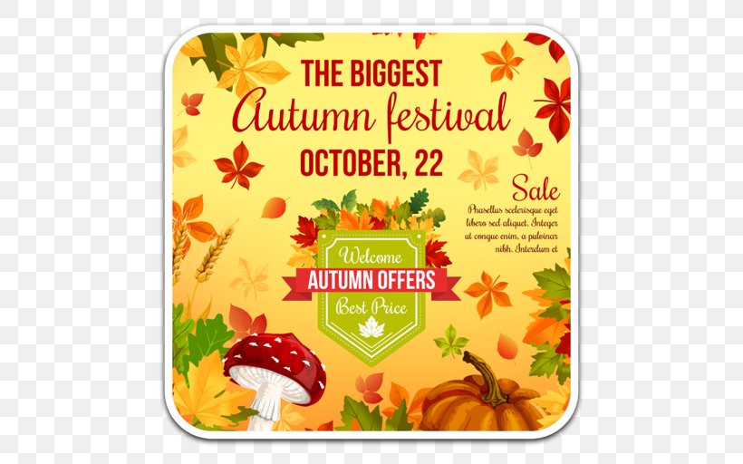Autumn Vector Graphics Design Discounts And Allowances Advertising, PNG, 512x512px, Autumn, Advertising, Banner, Discounts And Allowances, Flower Download Free