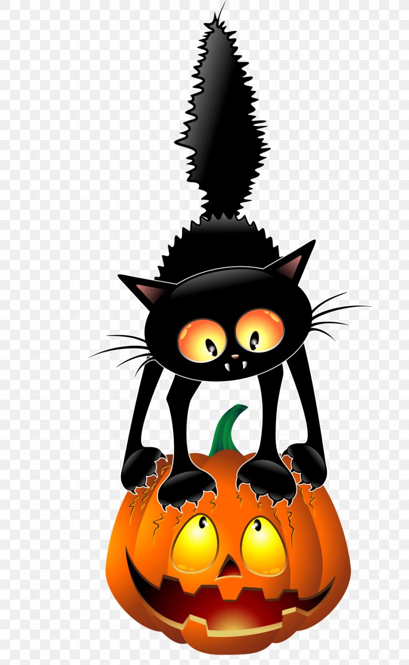 Black Cat Halloween Cartoon Clip Art, PNG, 924x1500px, Cat, Beak, Bird, Black Cat, Calabaza Download Free