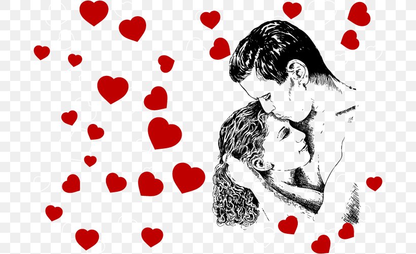 Love Euclidean Vector Kiss Clip Art, PNG, 688x502px, Watercolor, Cartoon, Flower, Frame, Heart Download Free
