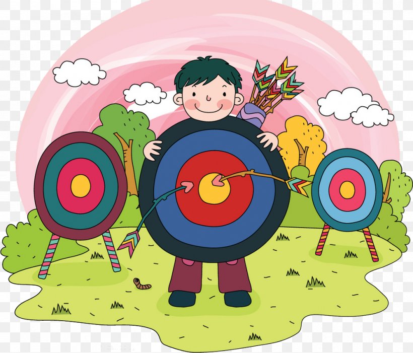 Cartoon Child Archery Illustration, PNG, 997x853px, Archery, Arc, Art, Bow And Arrow, Cartoon Download Free