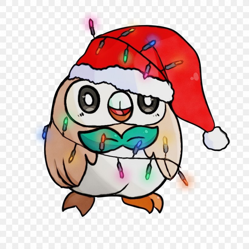 Christmas Watercolor, PNG, 850x850px, Watercolor, Animation, Beak, Cartoon, Character Download Free