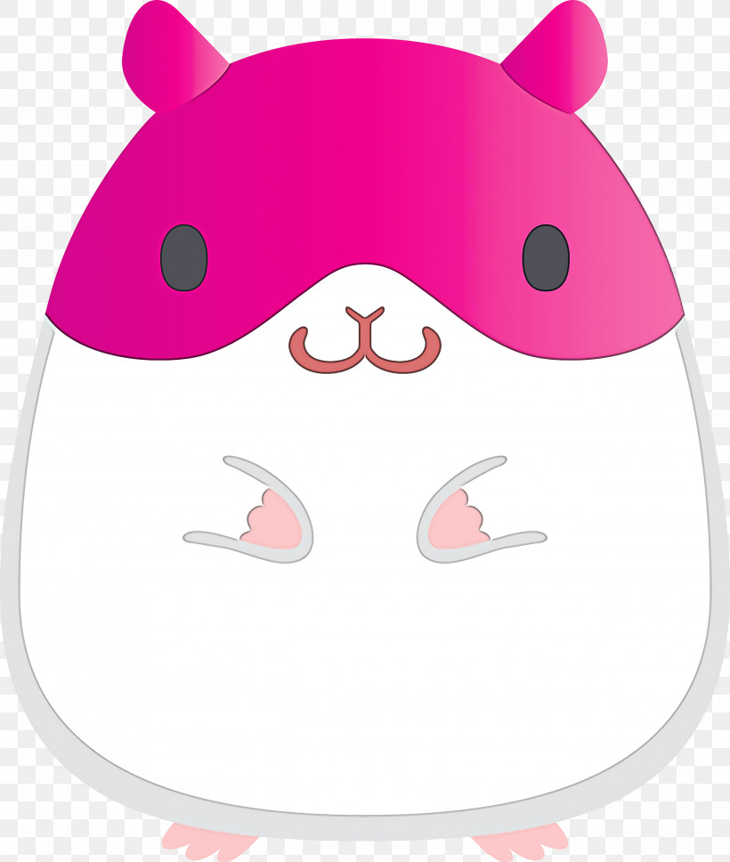 Hamster, PNG, 2540x3000px, Pink, Cartoon, Hamster, Muroidea, Nose Download Free