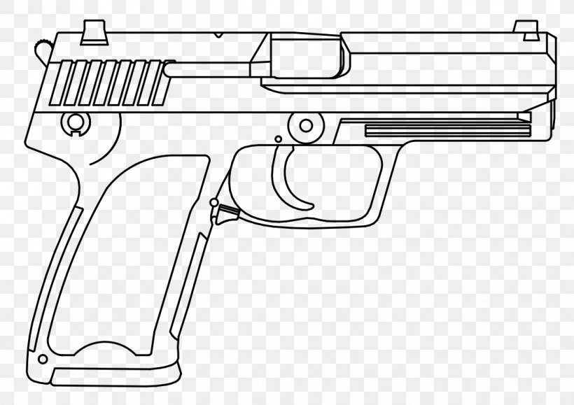 Firearm Heckler & Koch USP Estonian Special Operations Force Heckler & Koch MP7, PNG, 1123x793px, Firearm, Air Gun, Artwork, Black And White, Drawing Download Free