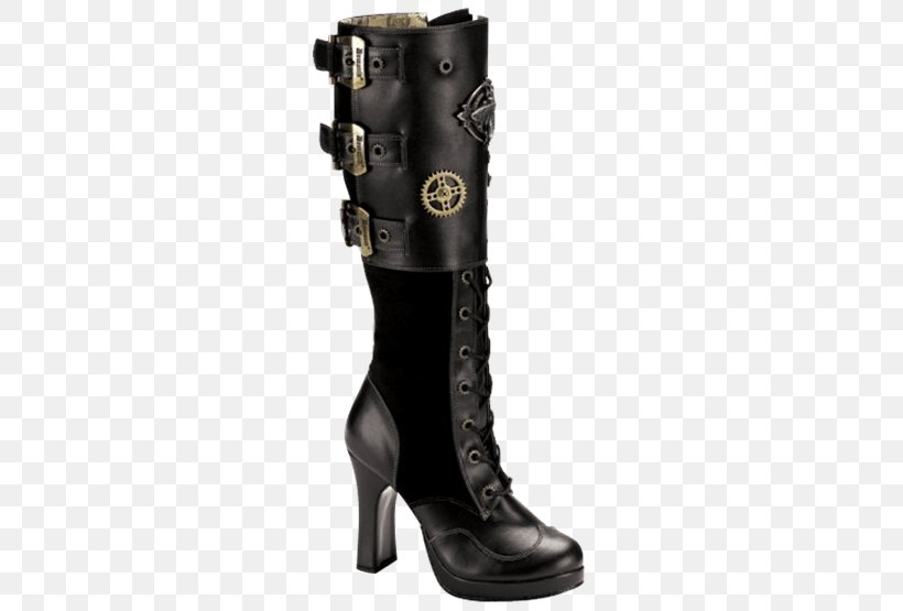 Knee-high Boot Steampunk Shoe Goth Subculture, PNG, 555x555px, Watercolor, Cartoon, Flower, Frame, Heart Download Free