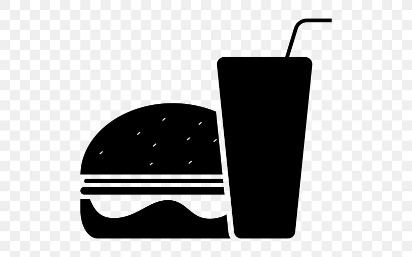 Hamburger Fast Food Restaurant Junk Food Drink, PNG, 512x512px, Hamburger, Black, Black And White, Burger King, Drink Download Free