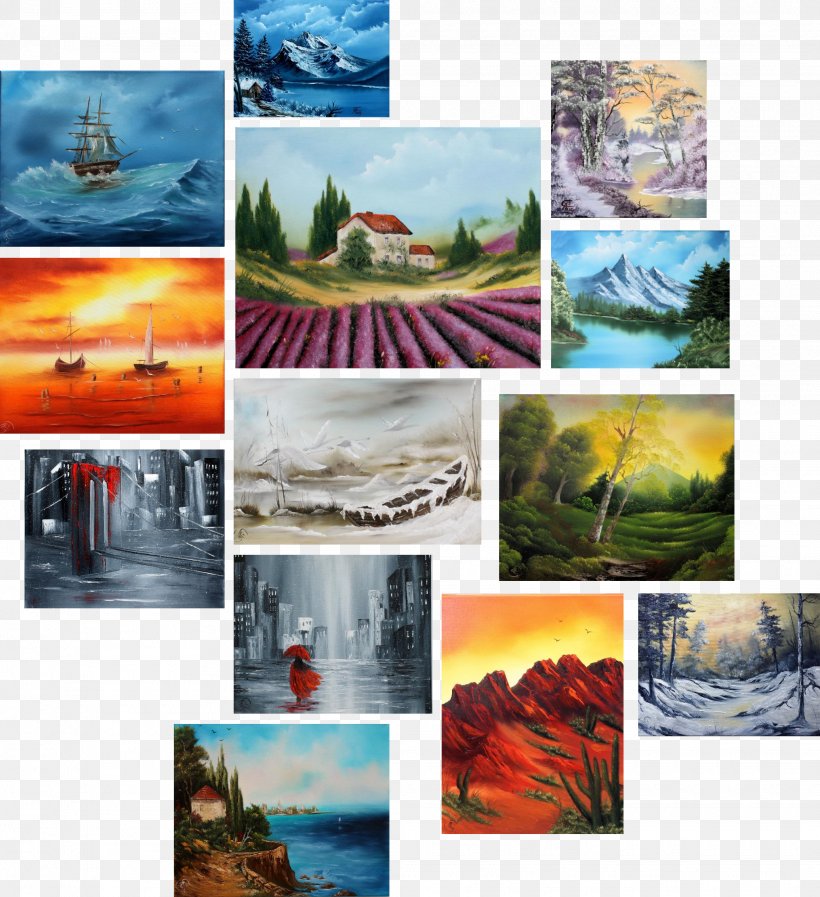 Painting Stock Photography Collage Desktop Wallpaper, PNG, 2070x2265px, Painting, Advertising, Art, Bob Cut, Bob Ross Download Free