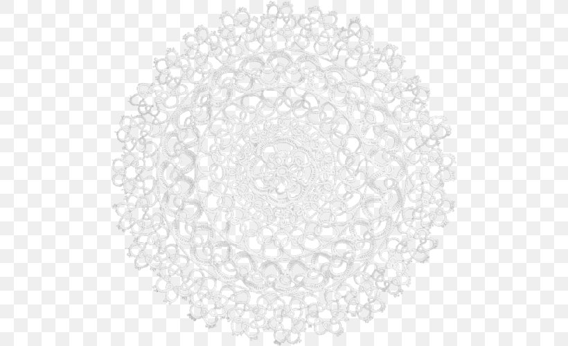 Doily Place Mats Circle White, PNG, 500x500px, Doily, Area, Black And White, Lace, Line Art Download Free