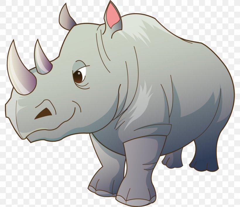 Rhinoceros Cartoon Clip Art, PNG, 1260x1088px, Rhinoceros, Art, Carnivoran, Cartoon, Cattle Like Mammal Download Free