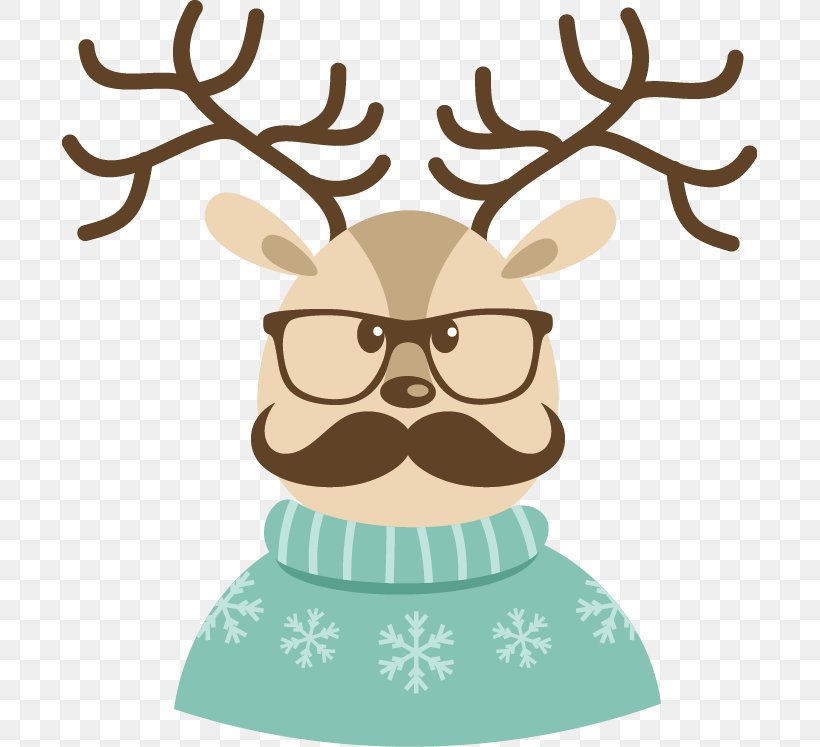 Santa Claus Christmas Card Reindeer Hipster, PNG, 695x747px, Santa Claus, Antler, Christmas, Christmas Card, Clip Art Download Free
