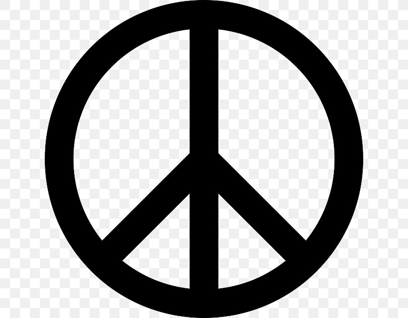 Peace Symbols Clip Art, PNG, 640x640px, Peace Symbols, Area, Black And White, Computer Font, Rim Download Free
