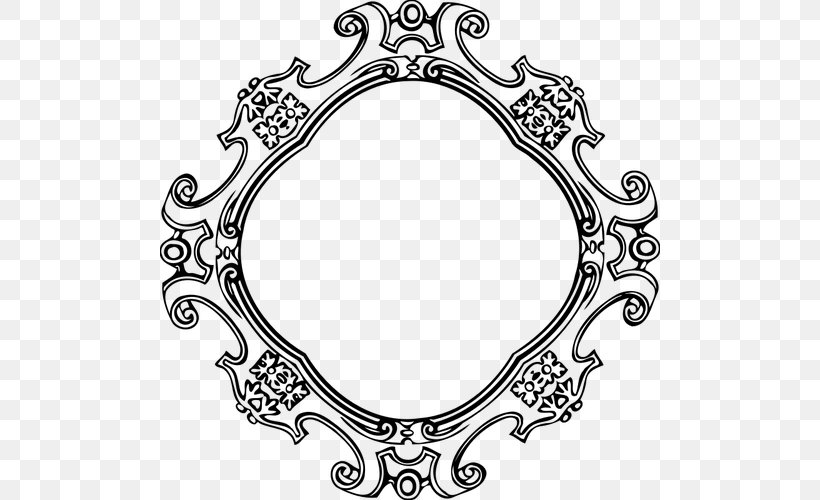 Borders And Frames Picture Frames Decorative Arts Ornament, PNG, 500x500px, Borders And Frames, Black And White, Body Jewelry, Decorative Arts, Drawing Download Free