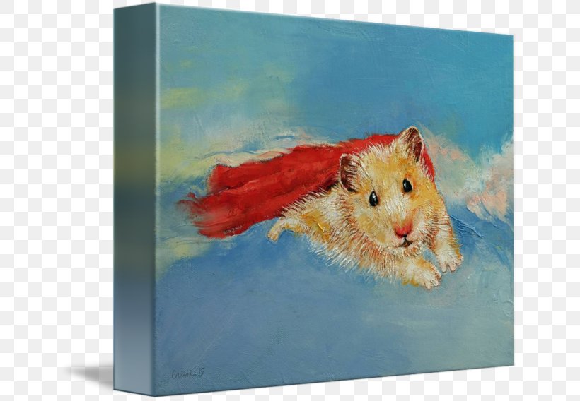 Hamster Watercolor Painting Canvas Print, PNG, 650x568px, Hamster, Acrylic Paint, Art, Canvas, Canvas Print Download Free