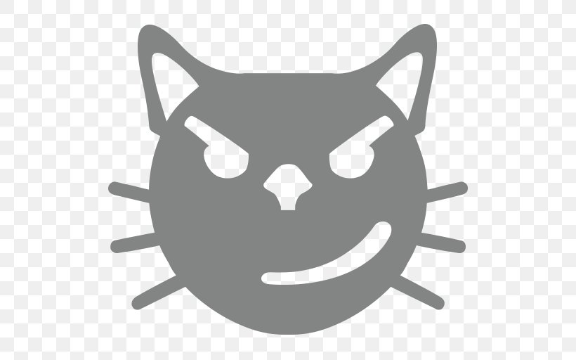 Cat Kitten Emoji Smile, PNG, 512x512px, Cat, Black, Black And White, Carnivoran, Cat Like Mammal Download Free