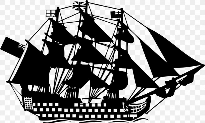 Sailing Ship Boat Clip Art, PNG, 2366x1414px, Ship, Barque, Black And White, Boat, Brigantine Download Free