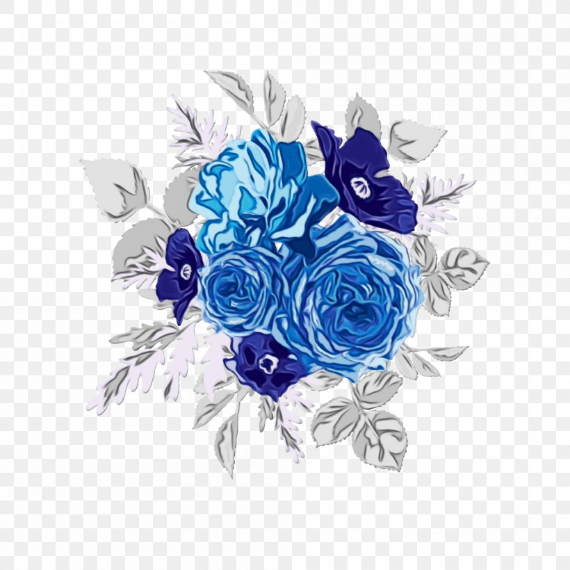 Blue Rose, PNG, 1000x1000px, Watercolor, Blue, Blue Rose, Bouquet, Cut Flowers Download Free