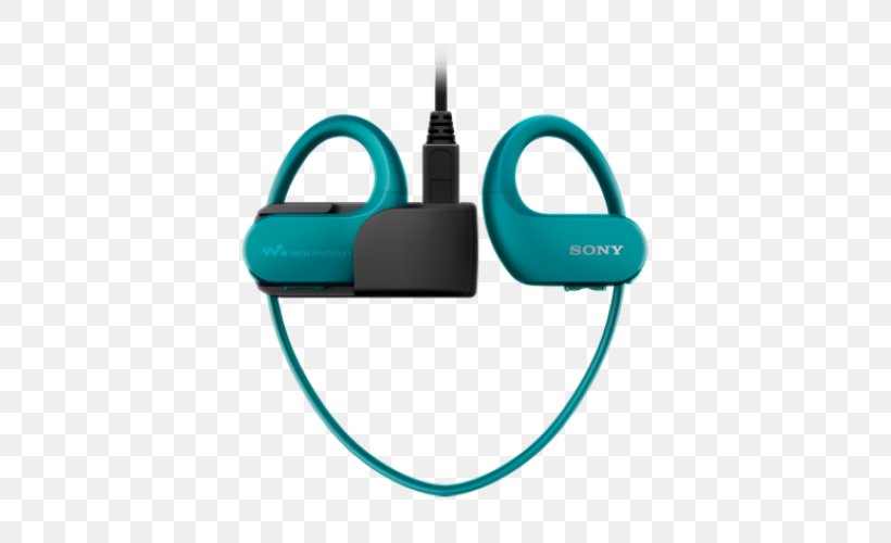 Sony Walkman NW-WS410 Series Headphones MP3 Player Sony Walkman NW-WS410 Series, PNG, 500x500px, Walkman, Aqua, Cable, Electronics Accessory, Flash Memory Download Free