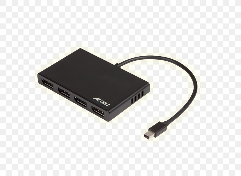 Mini DisplayPort Laptop Ethernet Hub Multi-monitor, PNG, 600x600px, Displayport, Ac Adapter, Adapter, Cable, Computer Download Free