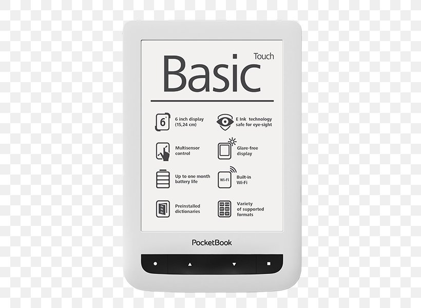 PocketBook International E-Readers PocketBook 624 Basic Touch White E-book Reader Sony Reader, PNG, 600x600px, Pocketbook International, Book, Display Device, Ebook, Electronic Device Download Free