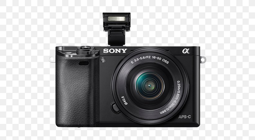 Sony Alpha 6300 Mirrorless Interchangeable-lens Camera Sony E PZ 16-50mm F/3.5-5.6 OSS Active Pixel Sensor, PNG, 589x452px, Sony Alpha 6300, Active Pixel Sensor, Apsc, Bionz, Camera Download Free