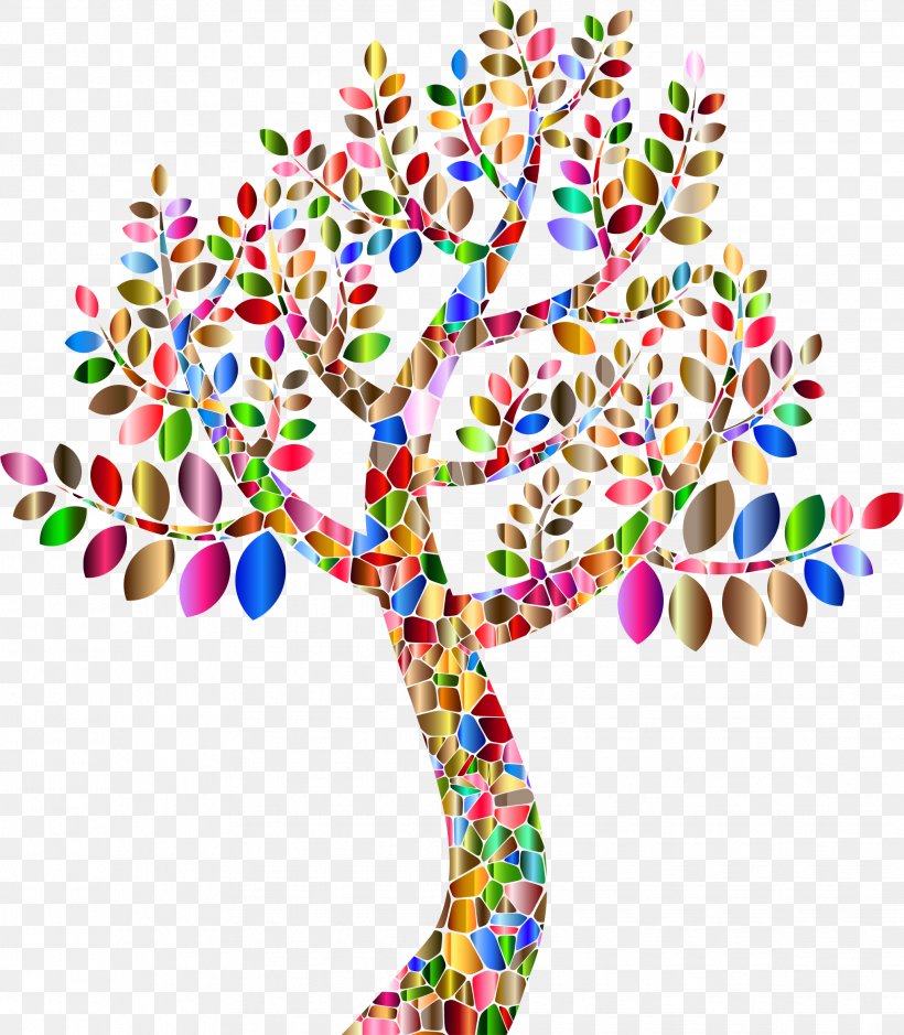 Tree Rainbow Color Clip Art, PNG, 2038x2334px, Tree, Branch, Color, Flower, Fruit Tree Download Free
