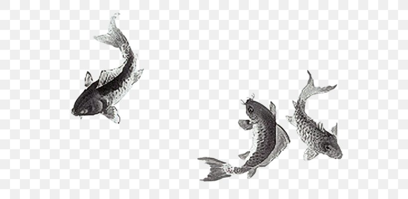 Ink Common Carp Goldfish Clip Art, PNG, 635x400px, Ink, Artwork, Black And White, Common Carp, Drawing Download Free