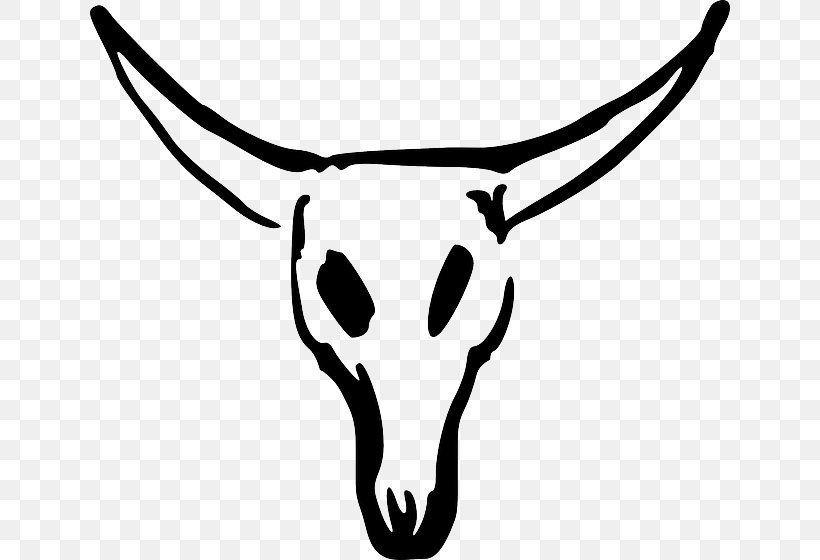 Texas Longhorn Animal Skulls Clip Art, PNG, 640x560px, Texas Longhorn, Animal, Animal Skulls, Antler, Black And White Download Free