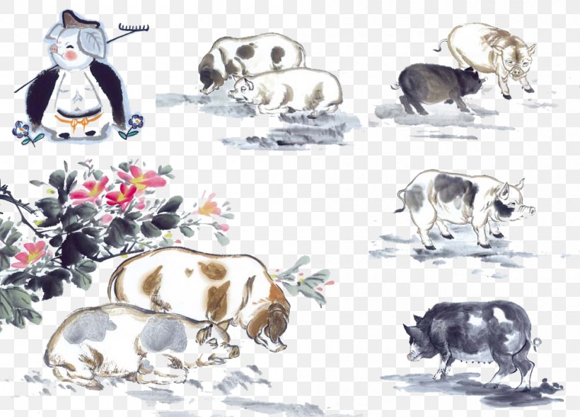 Chinese Zodiac Pig Chinese Astrology Goat, PNG, 1000x720px, Chinese Zodiac, Astrology, Carnivoran, Cattle Like Mammal, Chinese Astrology Download Free