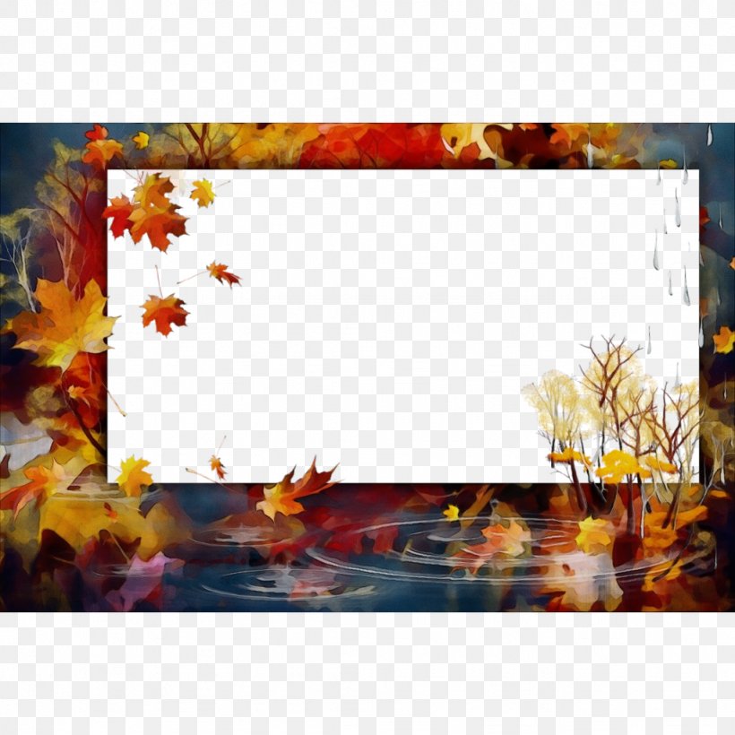 Watercolor Background Autumn Frame, PNG, 1024x1024px, Watercolor, Art, Autumn, Branch, Computer Download Free