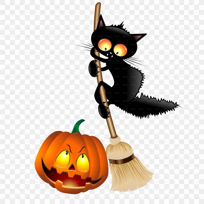 Black Cat Kitten Halloween Clip Art, PNG, 5000x5000px, Cat, Black Cat, Carnivoran, Cartoon, Cat Like Mammal Download Free