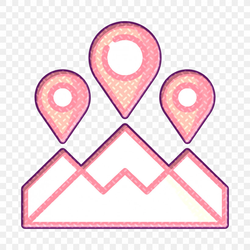 Mountain Icon Location Icon, PNG, 1244x1244px, Mountain Icon, Heart, Location Icon, Pink Download Free