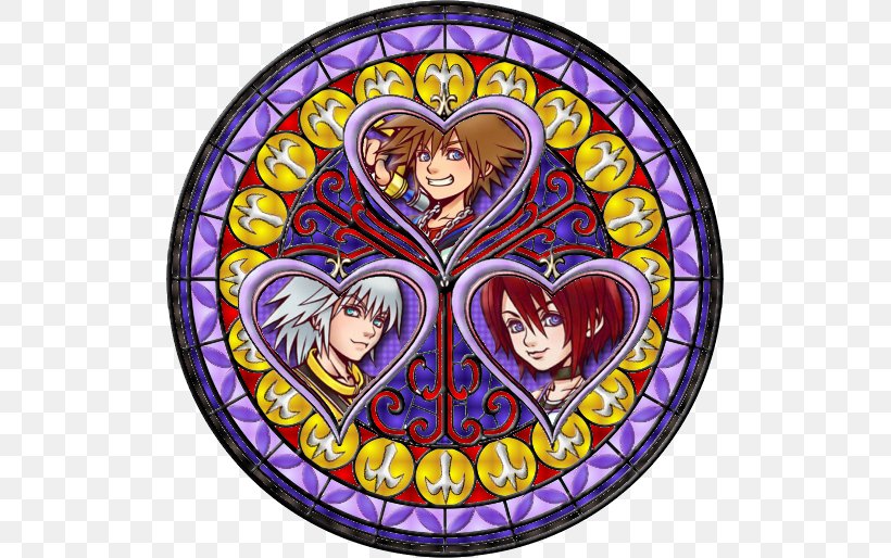 Stained Glass Kingdom Hearts: Chain Of Memories Kingdom Hearts Birth By Sleep, PNG, 513x514px, Stained Glass, Ansem, Art, Color, Fanfictionnet Download Free