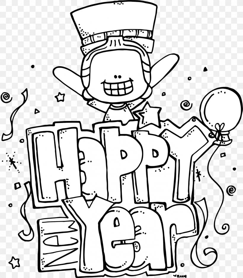 Coloring Book New Year's Eve New Year's Day Chinese New Year, PNG, 1395x1600px, 2018, Coloring Book, Adult, Area, Black And White Download Free