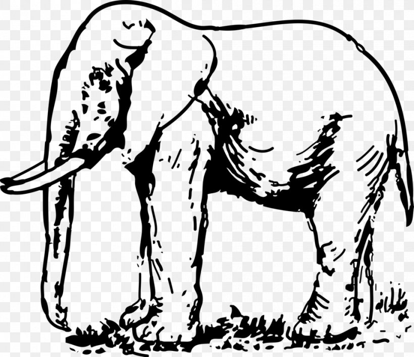 Elephantidae Drawing Black And White Clip Art, PNG, 958x829px, Elephantidae, African Elephant, Art, Artwork, Asian Elephant Download Free