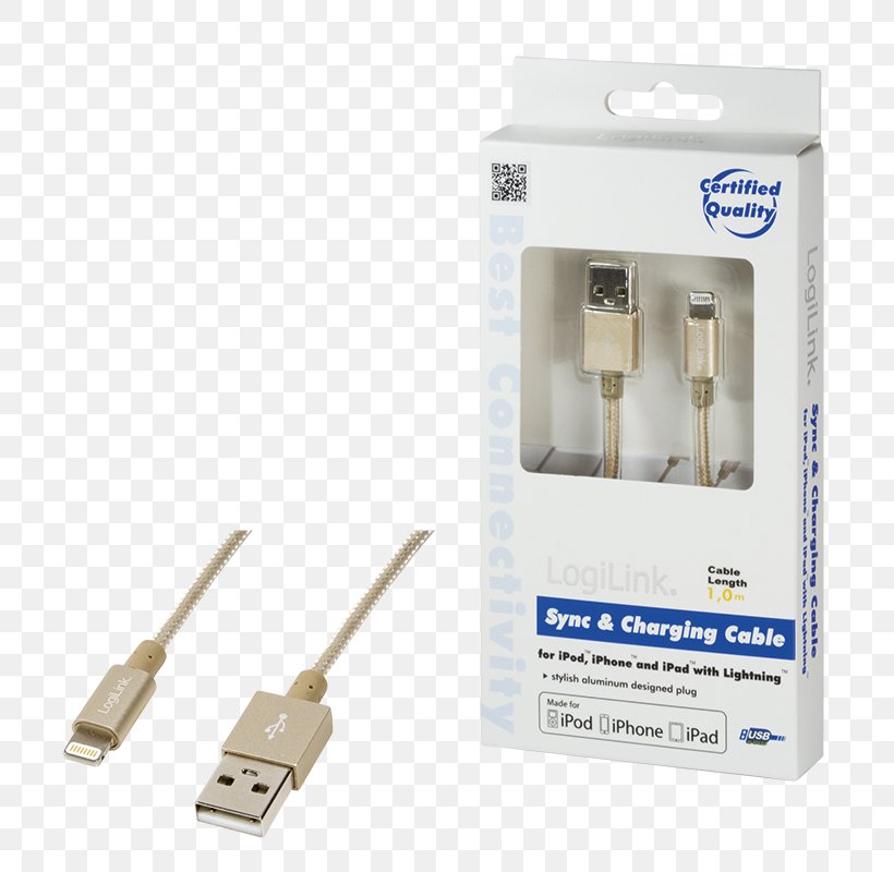 Electrical Cable Lightning USB Adapter Electrical Connector, PNG, 800x800px, Electrical Cable, Adapter, Ampere, Apple, Black Download Free