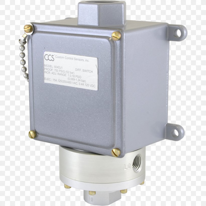 Pressure Switch Telematic Controls Inc. Electrical Switches Custom Control Sensors, Inc., PNG, 1000x1000px, Pressure Switch, Electrical Switches, Electronic Component, Hardware, Machine Download Free