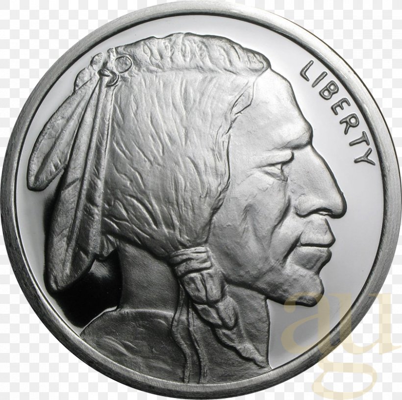 Bullion Coin Silver Coin Copper, PNG, 841x837px, Coin, American Buffalo, Apmex, Black And White, Buffalo Nickel Download Free