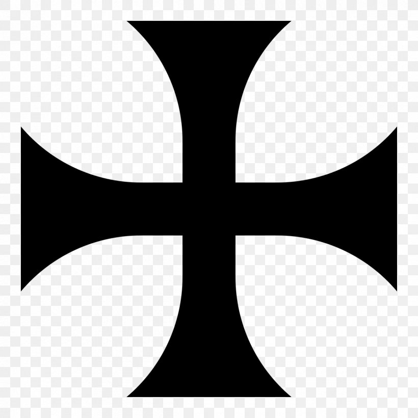 Cross Pattée Knights Templar Christian Cross Maltese Cross, PNG, 1200x1200px, Cross, Black And White, Brand, Christian Cross, Christianity Download Free